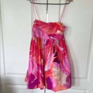 H&M Pink and Orange Sundress Sleeveless Spaghetti Strap